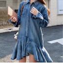 牛仔不規則連身裙