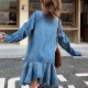 牛仔不規則連身裙
