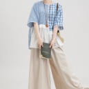 花邊領大小格仔襯衫