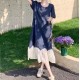 Denim Chiffon dress