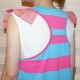 Denim Vest / Dress with Ruffles sleelves - Cherry Pink
