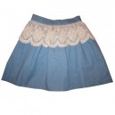 Woven Flower Denim Skirt
