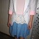 Woven Flower Denim Skirt