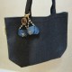 Denim Handbag Key Chain - Dark Blue