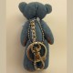 Denim Bear Key Chain - Light Blue