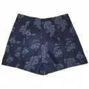 Denim Printed Shorts (Dark Blue) - S