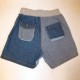 Denim Striped Shorts - Dark Blue
